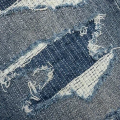 Purple Denim P001 - Indigo Four Pocket Destroy W/ Silicone Outline -Fashion Clothing Store Purple Denim P001 Indigo Four Pocket Destroy w Silicone Outline P001 FPIN222 08 20 22 Feature DV 2