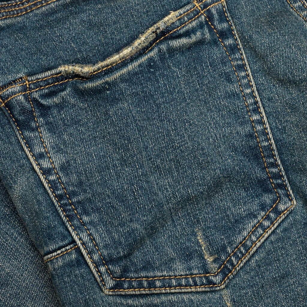 P001 - Mid Indigo Frayed Blowouts 4 P001 - Mid Indigo Frayed Blowouts - Image 4