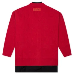 Raf Simons Big Ribbed Knit Cardigan With Fabric Lining - Red -Fashion Clothing Store Raf Simons Big Ribbed Knit Cardigan With Fabric Lining Red 212 844 50002 0030 12 11 2021 01 5