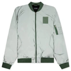 Raf Simons Classic Bomber W/ Leather Patch - Green
