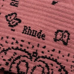 Rhude Bandana Jacquard Sock - Mauve -Fashion Clothing Store Rhude Bandana Jacquard Sock Mauve RHSS23SO070701200120 05 06 23 Feature JP 2