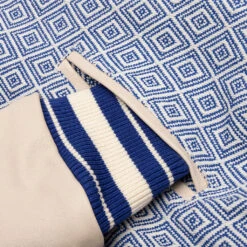 Rhude Jacquard Lightning Bomber - Multi Blue/Ivory -Fashion Clothing Store Rhude Jacquarded Lightning Bomber Multi Blue RHPS23JA028281861186 07 27 23 Feature KN 7