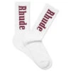 Rhude Logo Sock - White/Maroon
