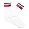 Rhude Two Stripe Logo Sock - White/Red/Black