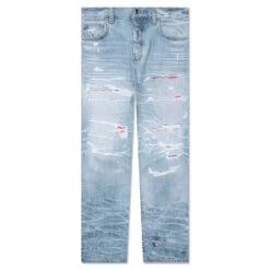 Amiri Straight Fit Aloha Patch Jean - Faded Indigo