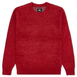 Stussy 8 Ball Heavy Brushed Mohair Sweater - Red