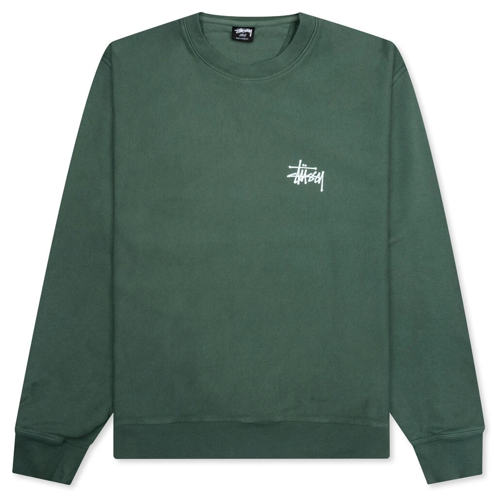Basic Stussy Pigment Dyed Crew - Forest 1 Basic Stussy Pigment Dyed Crew - Forest