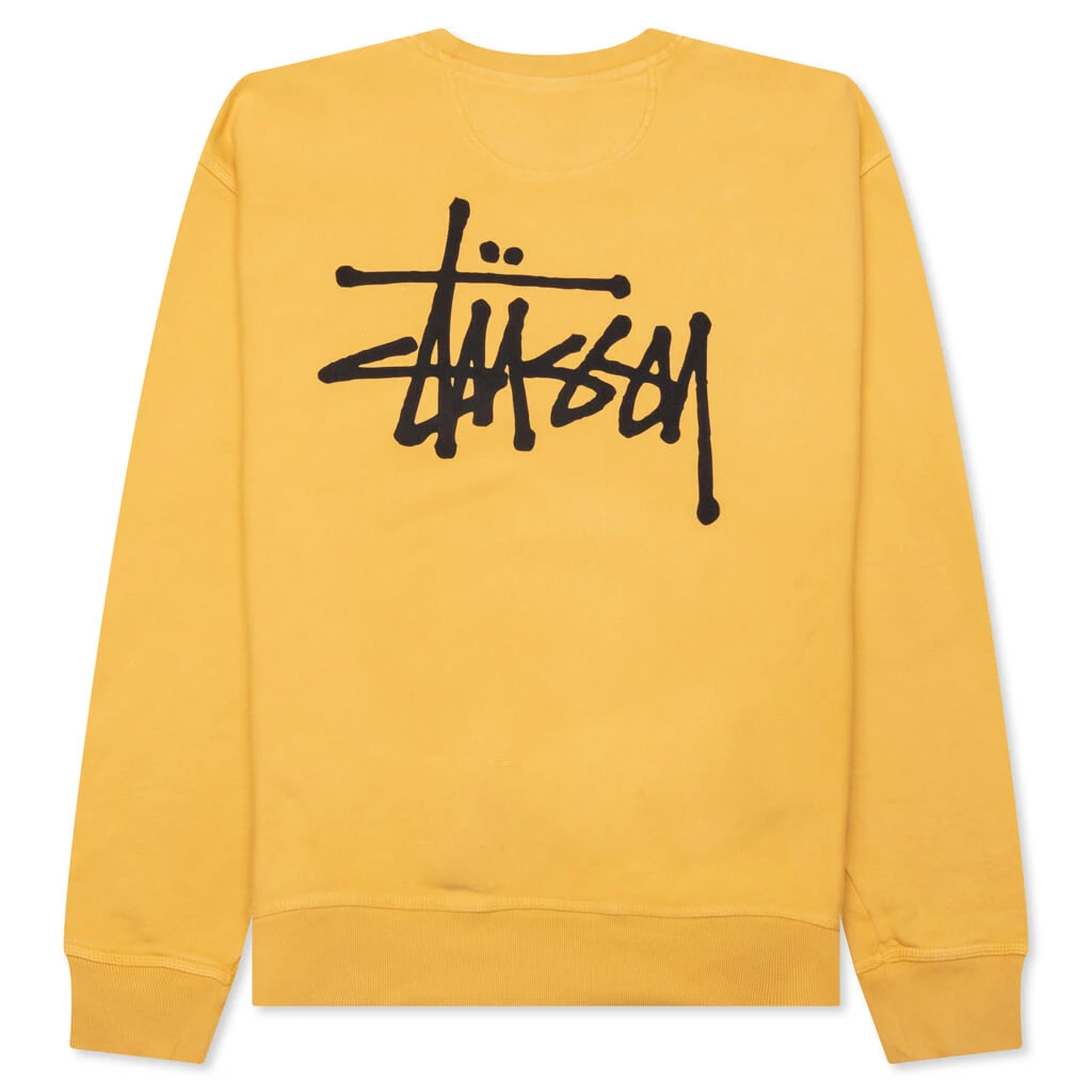 Basic Stussy Pigment Dyed Crew - Honey 2 Basic Stussy Pigment Dyed Crew - Honey - Image 2