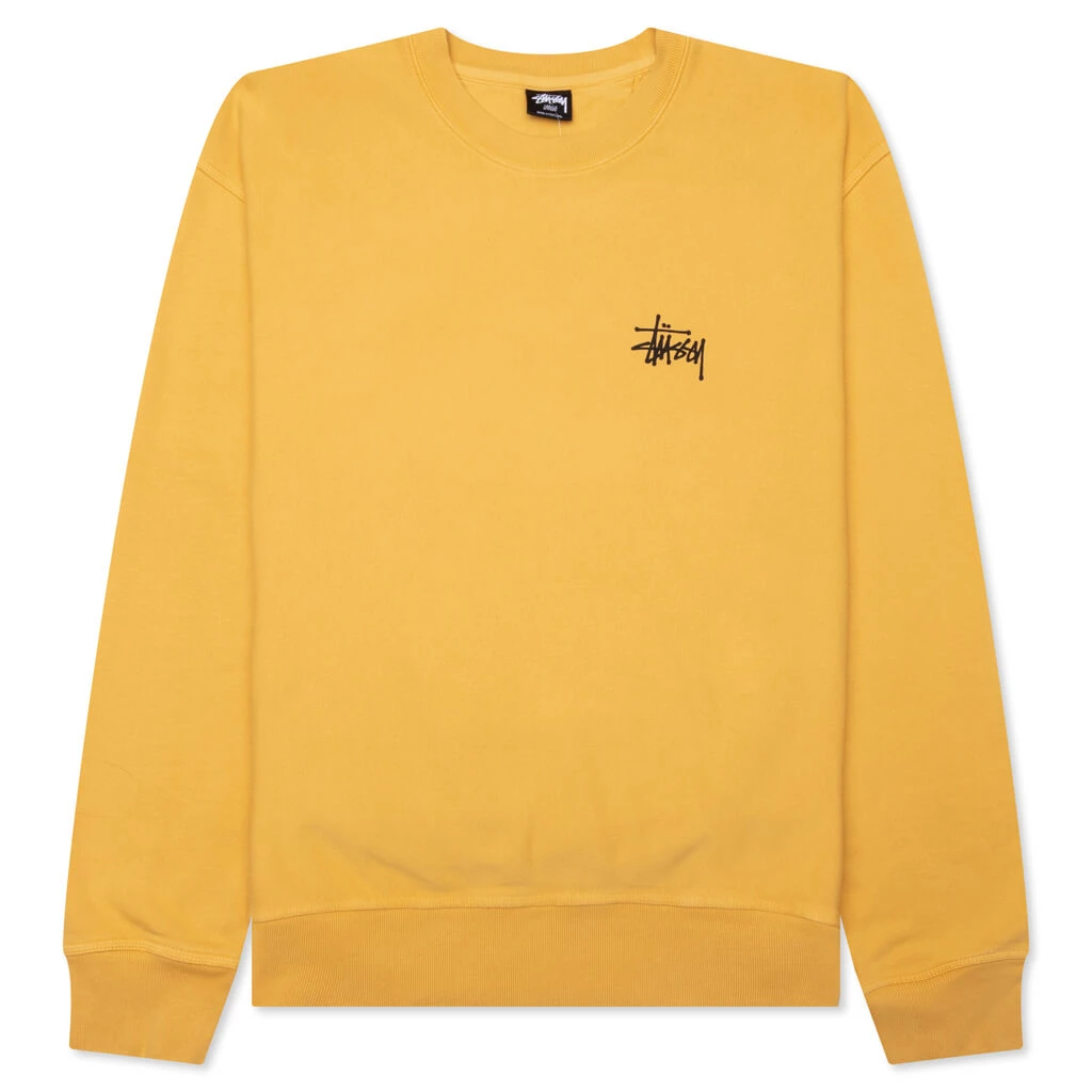 Basic Stussy Pigment Dyed Crew - Honey 1 Basic Stussy Pigment Dyed Crew - Honey