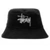 Stussy Brushed Big Basic Bucket Hat - Black