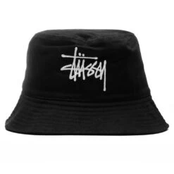 Stussy Brushed Big Basic Bucket Hat - Black