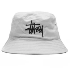Stussy Brushed Big Basic Bucket Hat - Bone