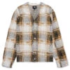 Stussy Hairy Plaid Cardigan - Gold