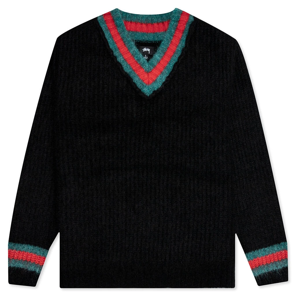 Stussy Mohair Tennis Sweater - Black 1 Stussy Mohair Tennis Sweater - Black