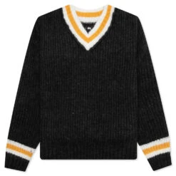Stussy Mohair Tennis Sweater - Charcoal
