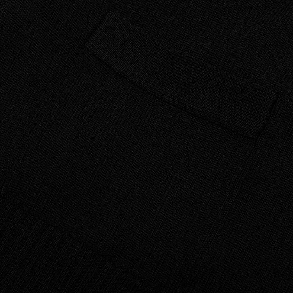 Elongated Fine Merino Wool Cardigan - Black 5 Elongated Fine Merino Wool Cardigan - Black - Image 5