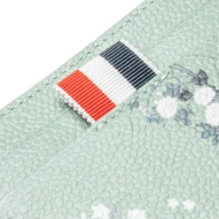 Single Card Holder Seasonal Toile Print - Med Green -Fashion Clothing Store Thom Browne Single Card Holder Seasonal Toile Print Med Green MAW020L L0003 345 09 04 22 Feature JM 3