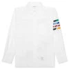 Straight Fit W/ Silk 4 Bar In Poplin Shirt - White