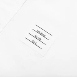 Straight Fit W/ Silk 4 Bar In Poplin Shirt - White -Fashion Clothing Store Thom Browne Straight Fit w Silk 4 Bar in Poplin White MWL374A 03113 100 04 30 23 Feature KN 6