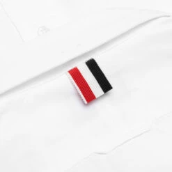 Straight Fit W/ Silk 4 Bar In Poplin Shirt - White -Fashion Clothing Store Thom Browne Straight Fit w Silk 4 Bar in Poplin White MWL374A 03113 100 04 30 23 Feature KN 7