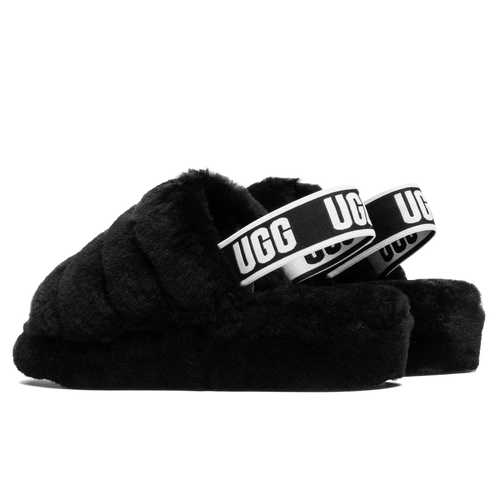 Ugg Women's Fluff Yeah Slide - Black 3 Ugg Women's Fluff Yeah Slide - Black - Image 3