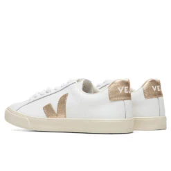 Veja Women's Esplar Logo Leather - Extra White/Platine -Fashion Clothing Store Veja Woman Esplar Logo Leather Extra White Platine EO022490A 03 13 2021 01 3