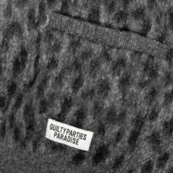 Leopard Mohair Cardigan - Grey -Fashion Clothing Store Wacko Maria Leopard Mohair Cardigan Grey 20FW WMK KN20 12 24 2020 01 2