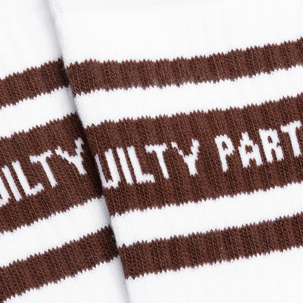 Skater Socks Type 3 - White/Brown 2 Skater Socks Type 3 - White/Brown - Image 2