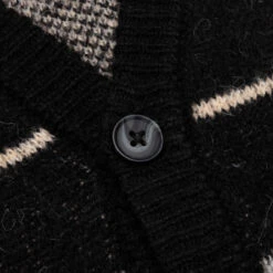 Windowpane Mohair Cardigan - Charcoal Multi -Fashion Clothing Store Windowpane Mohair Cardigan Charcoal Multi AWK FW23 KN003 CHA 10 01 23 Feature KN 7 scaled