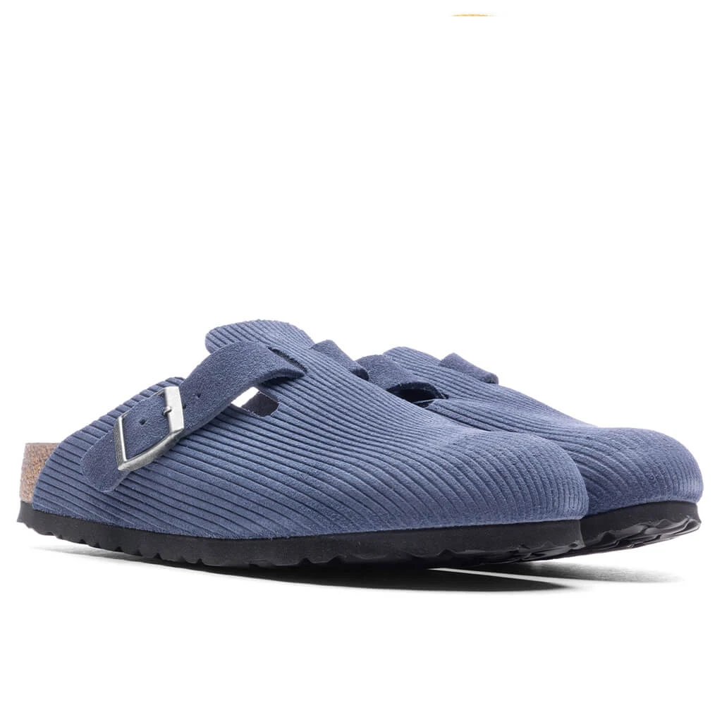 Birkenstock Women's Narrow Boston Suede Embossed - Indigo Blue 2 Birkenstock Women's Narrow Boston Suede Embossed - Indigo Blue - Image 2