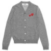 Duo Heart Cardigan - Grey