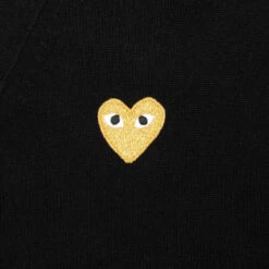 Gold Heart Cardigan - Black -Fashion Clothing Store comme des garcons play gold heart cardigan black 3