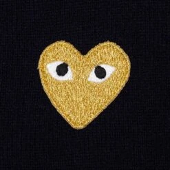 Gold Heart Cardigan - Navy -Fashion Clothing Store comme des garcons play gold heart cardigan navy 3