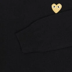 Gold Heart Sweater - Black -Fashion Clothing Store comme des garcons play gold heart sweater black 4