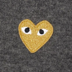 Gold Heart Sweater - Grey 7 Gold Heart Sweater - Grey -Fashion Clothing Store comme des garcons play gold heart sweater grey 3