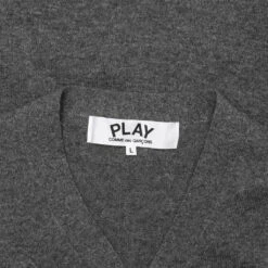 Knit Cardigan Red Heart - Grey -Fashion Clothing Store comme des garcons play knit cardigan red heart grey 2