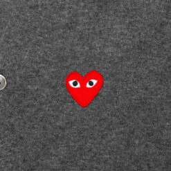 Knit Cardigan Red Heart - Grey -Fashion Clothing Store comme des garcons play knit cardigan red heart grey 3