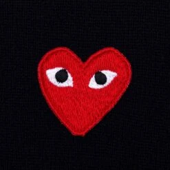 Knit Cardigan Red Heart - Navy -Fashion Clothing Store comme des garcons play knit cardigan red heart navy 3