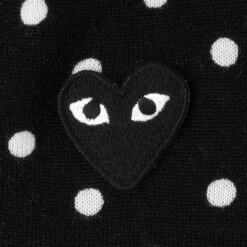 Polka Dot Cardigan Black Heart - Black -Fashion Clothing Store comme des garcons play polka dot cardigan black heart black 3