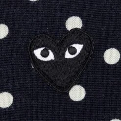 Polka Dot Cardigan Black Heart - Navy -Fashion Clothing Store comme des garcons play polka dot cardigan black heart navy 3