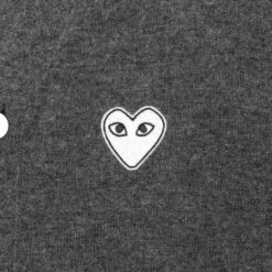 V-Neck Cardigan - Grey -Fashion Clothing Store comme des garcons play v neck cardigan grey 3