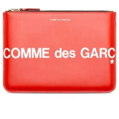 Comme Des Garcons SA5100 Huge Logo Leather Wallet - Red