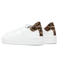 Golden Goose Purestar Sneakers - White/Brown Leo -Fashion Clothing Store golden goose sneaker pure star whitebrown leo 3