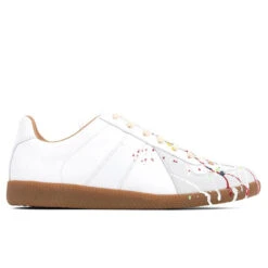 Maison Margiela Replica Low Top Suede Paint Drop - White/Multi