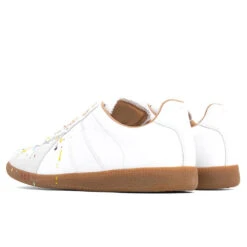 Maison Margiela Replica Low Top Suede Paint Drop - White/Multi -Fashion Clothing Store maison margiela replica low top suede paint drop whitemulti 3