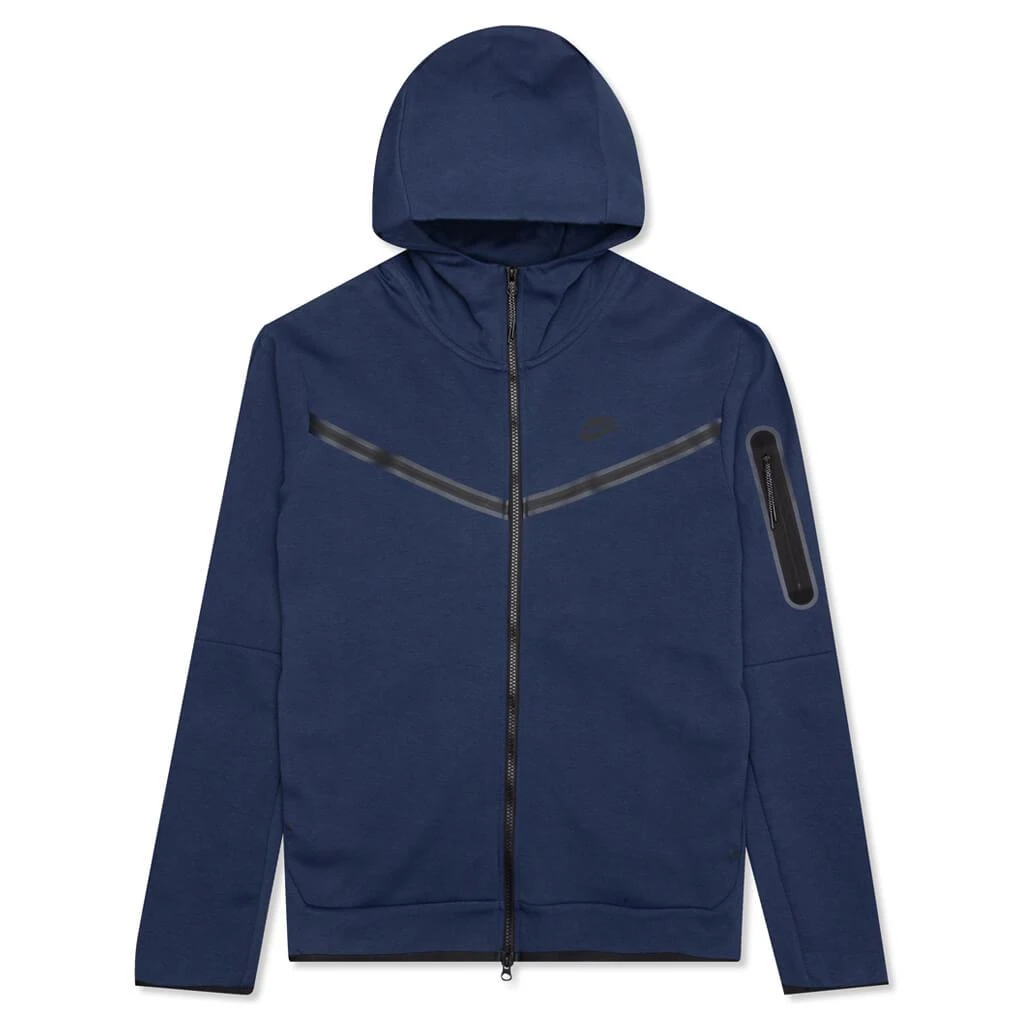 Nike Sportswear Tech Fleece Full Zip Up Hoodie - Midnight Navy 1 Nike Sportswear Tech Fleece Full Zip Up Hoodie - Midnight Navy