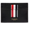Intarsia Stripe Single Card Holder -Black